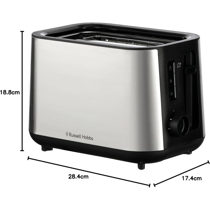 Тостер Russell Hobbs Classics 27390 з широкими слотами, 6 режимів підсмажування, нержавіюча сталь