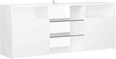 vidaXL ТВ-тумба з LED-підсвіткою, біла, 120x30x50 см