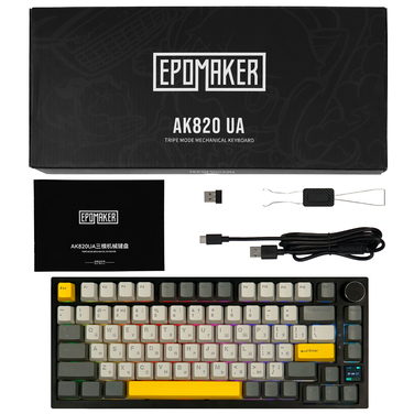 Клавіатура механічна бездротова EPOMAKER AK820 Pro Gift Switch Black (AK820-PRO-B-G)