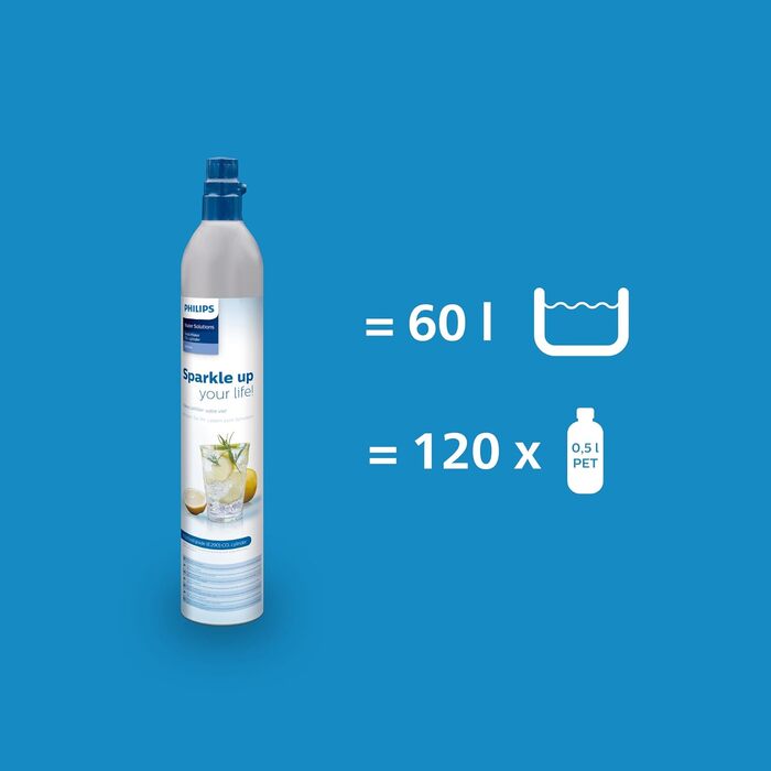 Сифон для газування води Philips GoZero ADD4902BK/10, пластиковий, 1 л, чорний