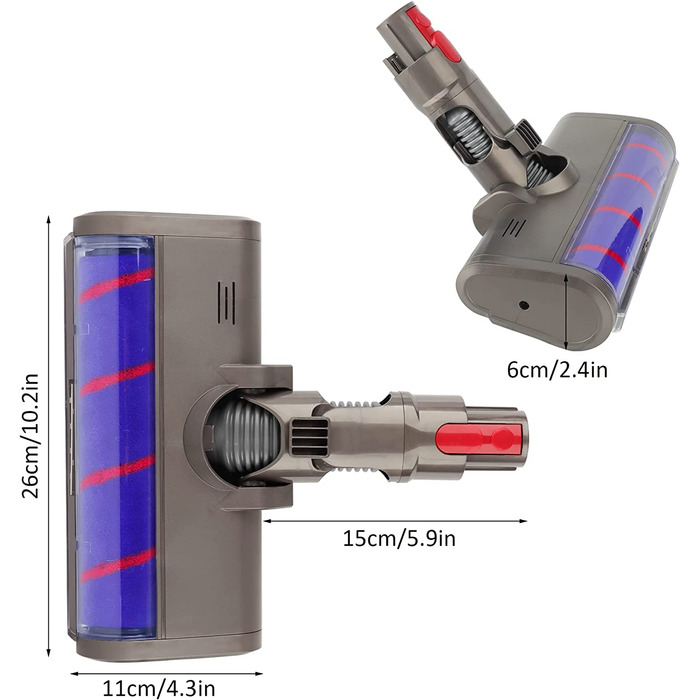 Насадка-щітка для підлоги з м'яким валиком для Dyson V7/V8/V10/V11/V15/SV10/SV11, аксесуар з швидкознімним кріпленням