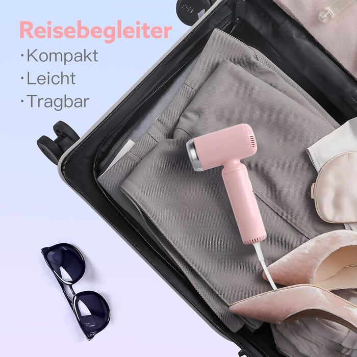 Фен Webeauty іонний, суперлегкий, 110 000 об/хв, 200 млн негативних іонів, швидке сушіння, портативний для подорожей і дому, рожевий