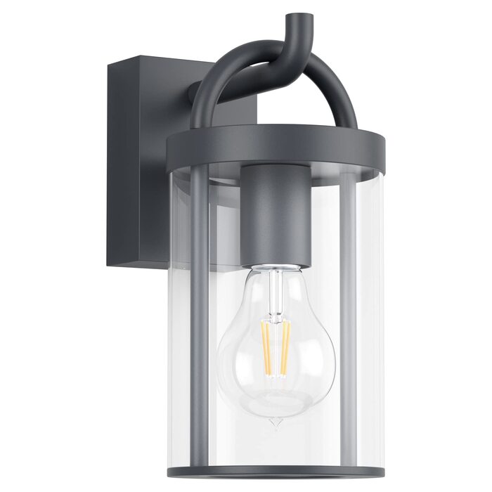 Стіна з зовнішнього освітлення Klighten Vintage Industrial, антрацит, алюміній, цоколь E27, IP44 для тераси та саду (без лампочки)