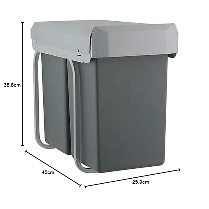 Смітник Wesco Double Boy Deluxe, нержавіюча сталь, сірий алюміній