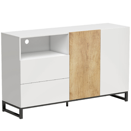 Сучасна комода-сервант з 2 дверцятами Soft-Close та 2 шухлядами, 140x40x85 см, білий