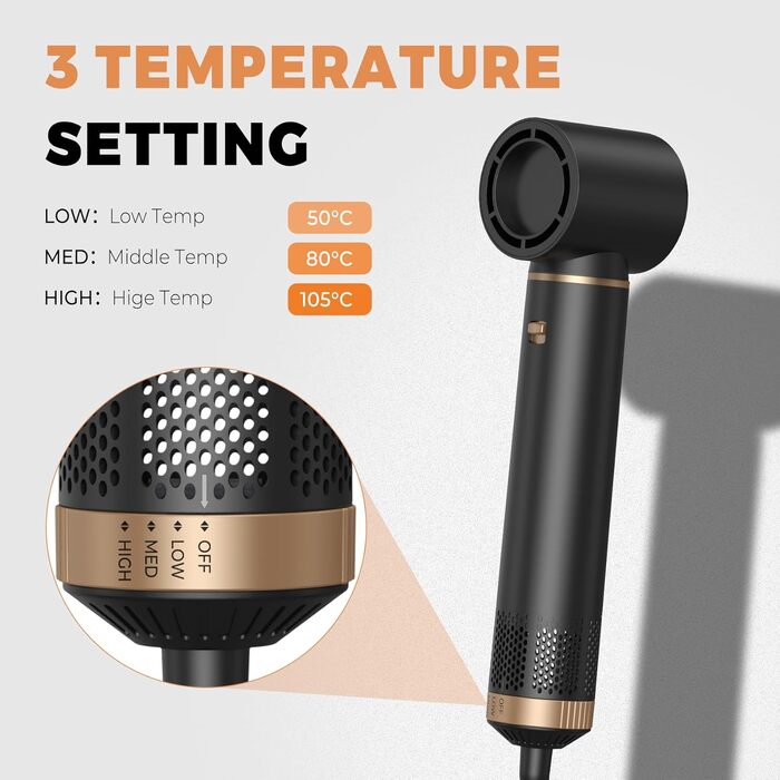 Airstyler 5 в 1: Фен-щітка, плойка, гаряче повітря для укладки волосся Schwarz/Gold