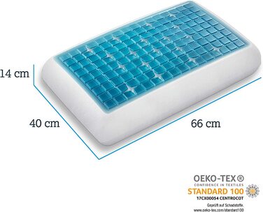 Ортопедична подушка для шиї Technogel Deluxe, гелеве анатомічне подушкове для спини та бокового сну, без шкідливих речовин, сертифікована, з наволочкою, 66x40x14 см
