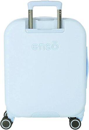 Жорсткий чемодан Enso Annie Green 55x40x20 см, 37 л, TSA-замок, 4 подвійні колеса, синій, ручна поклажа, ABS-пластик