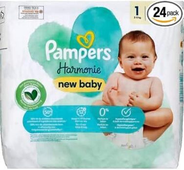 Підгузки Pampers (класичні), розмір 1, для дітей від 2 до 5 кг, 24 шт