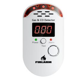 Комбінований детектор газу та чадного газу (CO) Firlarm з LED-індикатором та мережевим штекером, датчик витоку горючих газів для кухні, гаража та кемпера