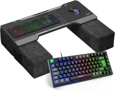 Couchmaster CYCON³: ергономічний стіл для ноутбука для дивану, софи та ліжка з USB хабом (Black Horizonlight Bar та Cykey Bundle)
