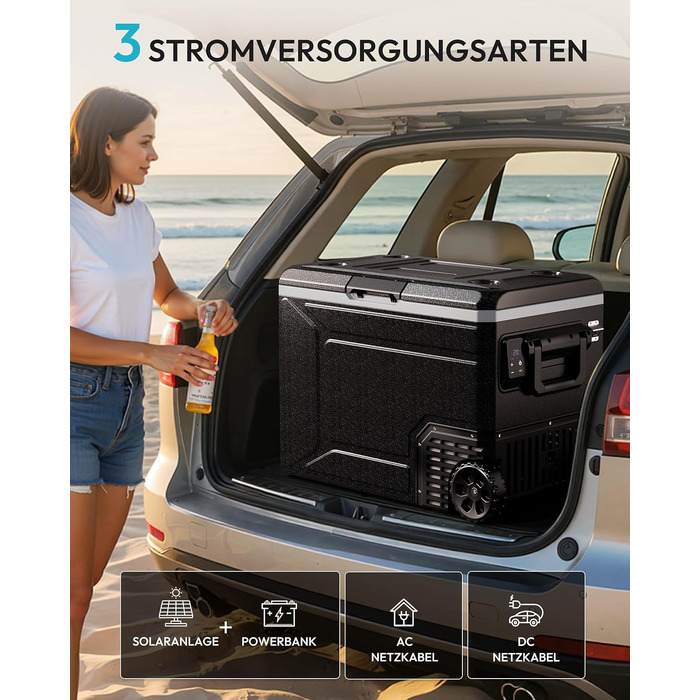 Автомобільний компресорний холодильник EUHOMY 79L з Wi-Fi, -20℃~20℃, 12/24V/240V: для кемпінгу, подорожей, риболовлі