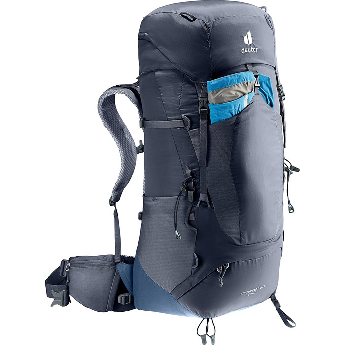 Рюкзак для трекінгу Deuter Aircontact Lite 50+10 л, легкий, чорний-синій