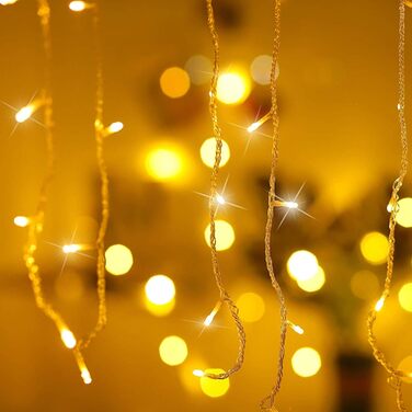 Гірлянда Qedertek на батарейках 20 м, 200 LED, тепле біле світло, з таймером і пультом, водонепроникна, для вулиці та дому, декор ялинки та вечірок