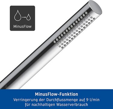 Duravit водозберігаюча кругла ручна душова лійка з режимом Rain, MinusFlow, хром, легке очищення