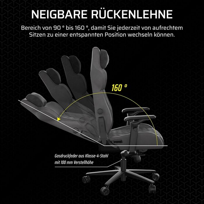 Ігрове крісло Corsair TC500 Luxe Shadow, універсальний розмір