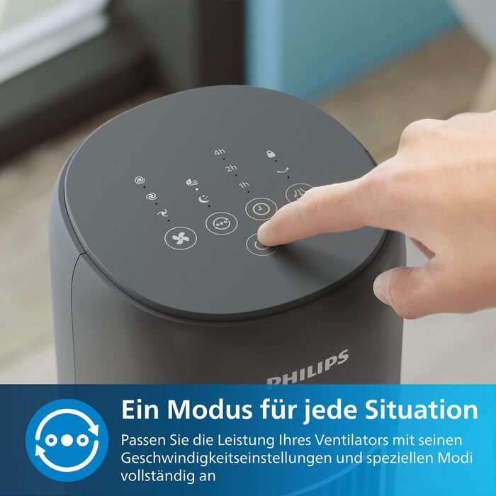 Вентилятор вежний Philips Serie 5000, 105 см, пульт, таймер, 3 режими, сірий (CX5535/11)