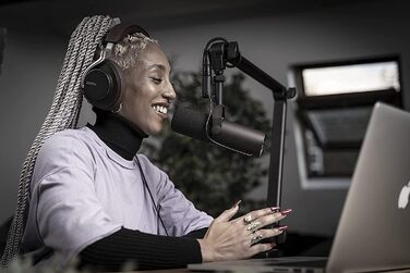 Динамічний мікрофон Shure SM7B для вокалу, подкастів і студії, XLR, широкий частотний діапазон, теплий звук, чорний