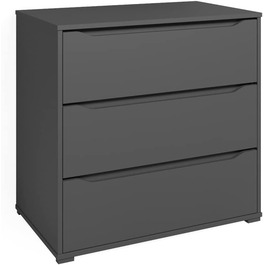 Комод Vicco Ruben антрацитовий 80x78 см з 3 шухлядами, ДСП