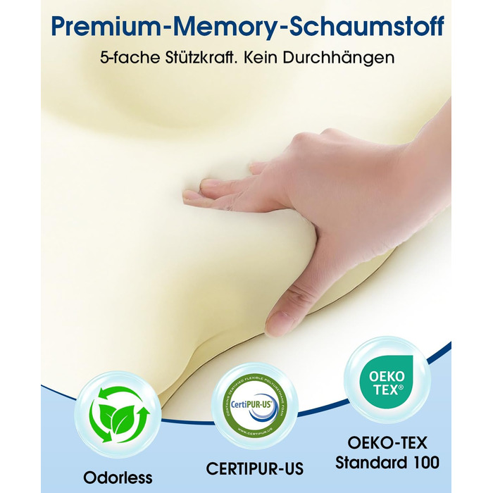Ортопедична подушка для шиї "Метелик" з Memory Foam, ергономічна, з 2 знімними чохлами, проти болю в шиї, для тих, хто спить на боці, спині та животі, 2 рівня висоти