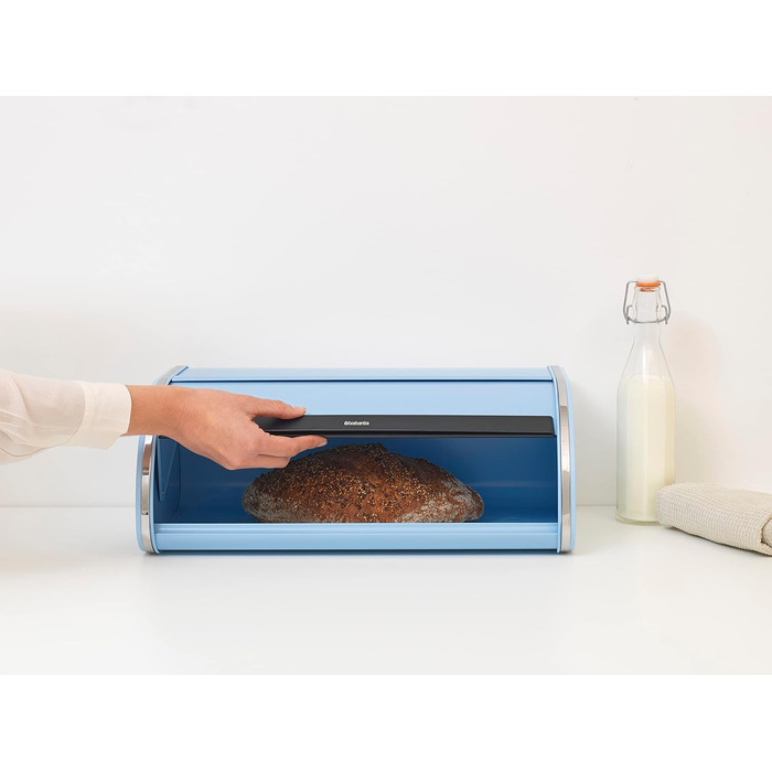 Контейнер для хліба Brabantia Rollbrotkasten з матової сталі, Dreamy Blue, великий