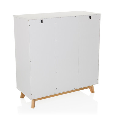 Тумба для взуття / комод ESTHA 80x34x85 см 2 висувних ящика 3 двері білий hjh LIVING