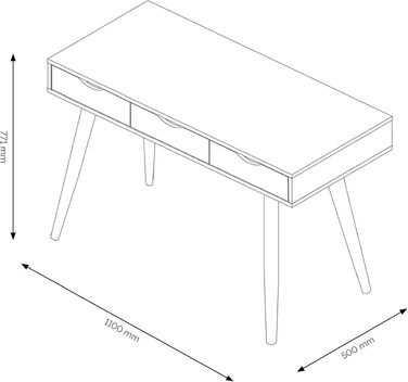 Письмовий стіл Ivar AC Design білий MDF 50x110x77 см