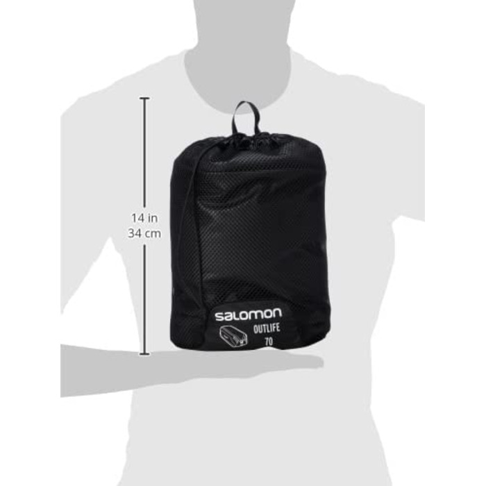 Універсальна дорожня сумка Salomon Duffel 70 л, чорна, зручний доступ