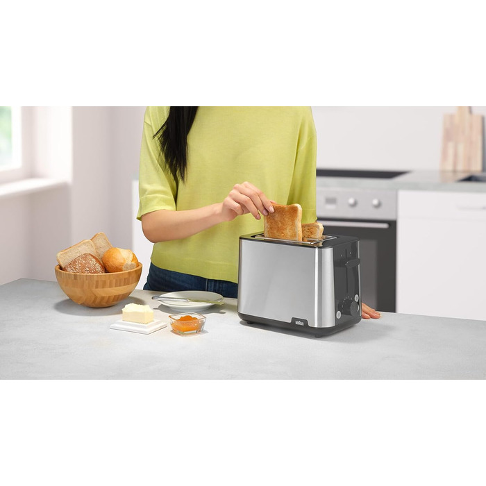 Тостер Braun PurShine HT1510 WH, 8 режимів, розморожування, підігрів, чорний