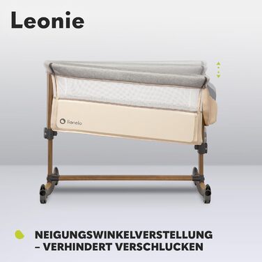 Дитяче ліжечко 3-в-1 Lionelo Leonie з маятниковою функцією, 5-рівневе регулювання висоти, нахил, матрац, знімна бокова стінка, колеса, бічна кишеня, легке транспортування