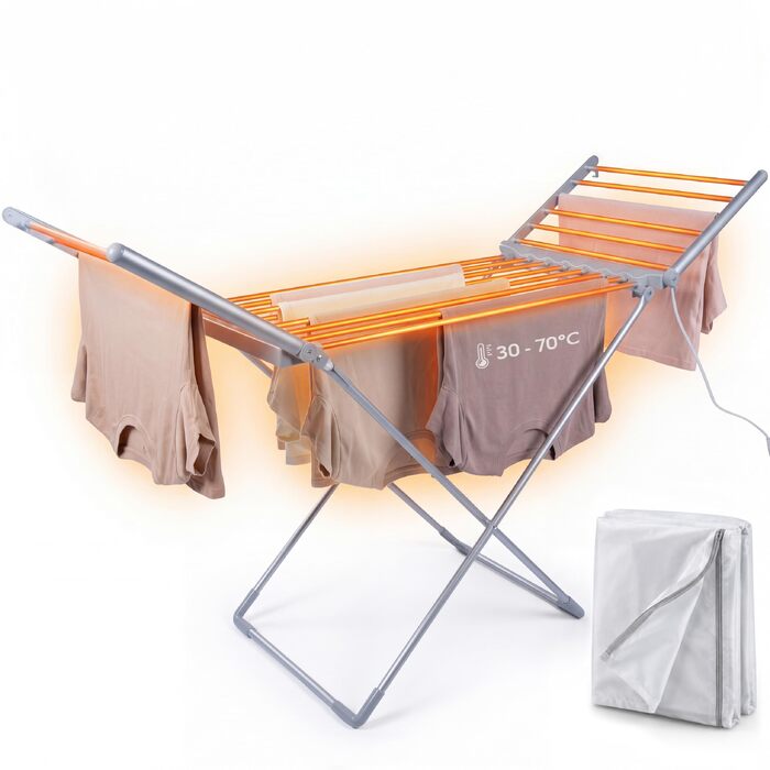 Електрична сушарка для білизни Silvergear з захисним чохлом, 230 Вт, 147×54×94 см, преміум-якість