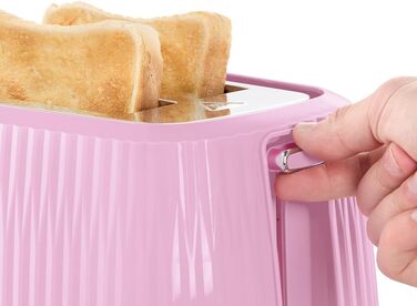Тостер Russell Hobbs Eden для 2 скибок, рожевий - 6 режимів підсмажування, розморожування, підігрів, підйом, лоток для крихт, тримач для булочок