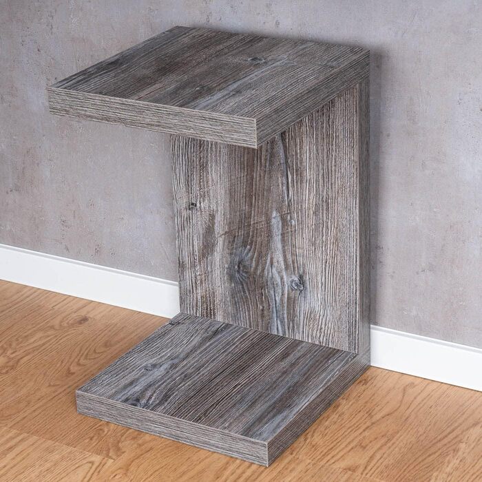Журнальний стіл levandeo Coco 32x32x50 см, чорний, вінтаж, дерев'яний, shabby chic, для вітальні, без складання