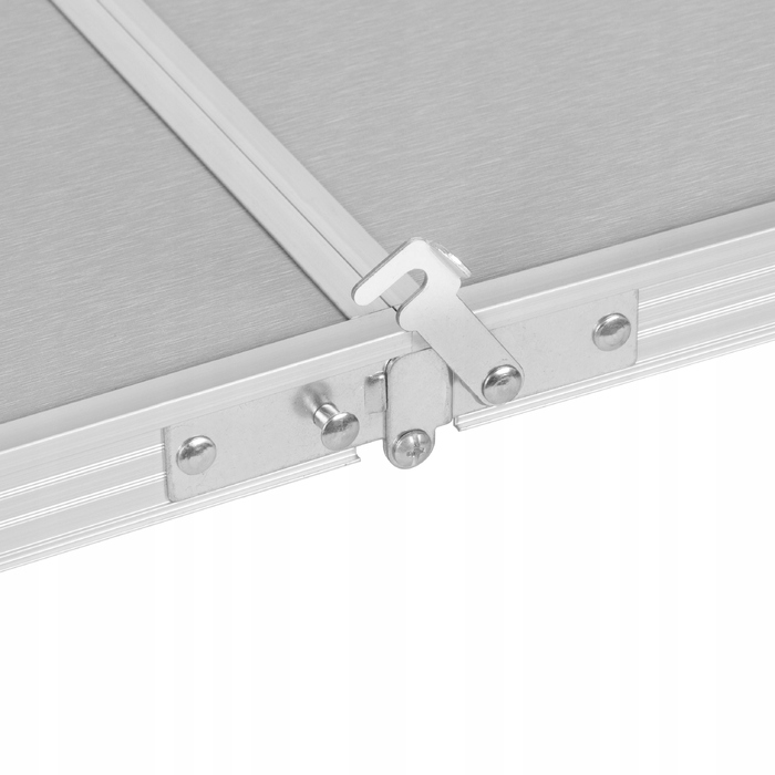 Туристичний стіл Bauerkraft 120x60x70 см, сірий, алюміній, стільниця МДФ