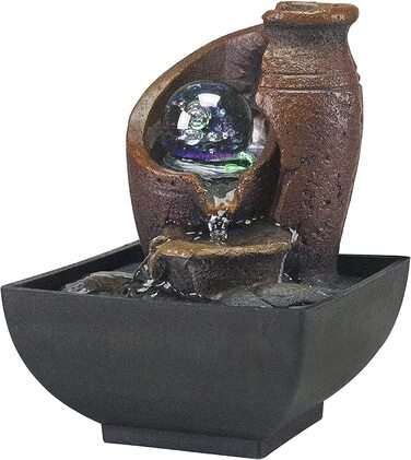 Декоративний кімнатний фонтан BEPER Amphora з підсвіткою, чорний, смола, компактний