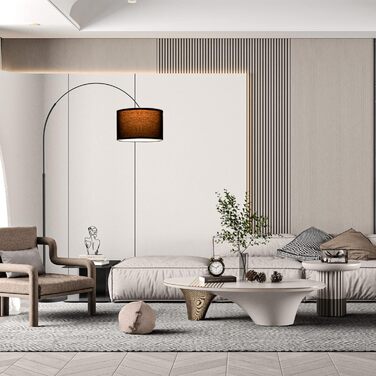 Торшер-арка Modlicht JASMIN з LED E27, чорний текстиль, 33 см, вінтаж, для вітальні, спальні, готелю