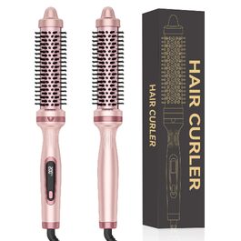 UKLISS Hairstyler 5 в 1: Фен-щітка, стайлер для волосся, плойка, насадки для об'єму та випрямлення (Класичний Рожевий)