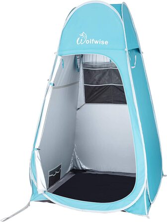Намет для душу WolfWise Pop-Up з підлогою – сріблясте покриття, захист від сонця UV 50+, водонепроникний, для кемпінгу та пляжу, 1,9 м/2 м/2,1 м висоти, зелений