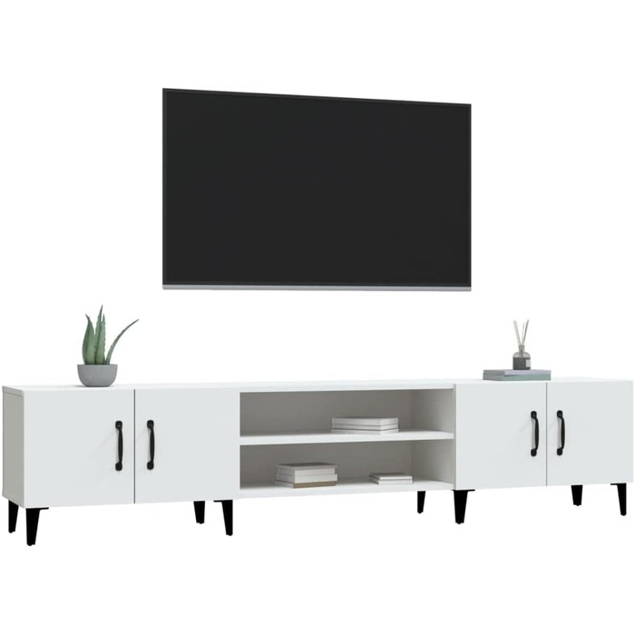 TV-тумба vidaXL біла 180x31,5x40 см з ДСП, сучасна меблі для вітальні