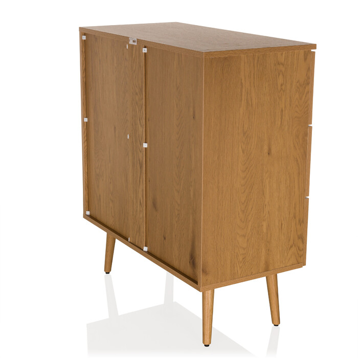 Комод BOHEO K 80x40x91 см 3 шухляди ротанг плетений дуб hjh LIVING