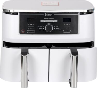 Аерофритюрниця Ninja Foodi MAX Dual Zone AF400EUWH з двома зонами приготування, біла