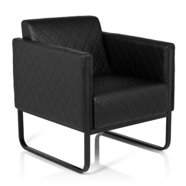 Крісло для відпочинку ARUBA BLACK, чорний каркас, штучна шкіра, одноразове, чорний колір, hjh OFFICE