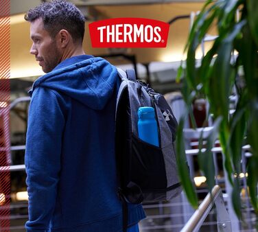 Термос-пляшка Thermos ULTRALIGHT 500 мл з нержавіючої сталі, блакитна, зберігає тепло до 10 годин та холод до 20 годин, герметична, для води, чаю та напоїв
