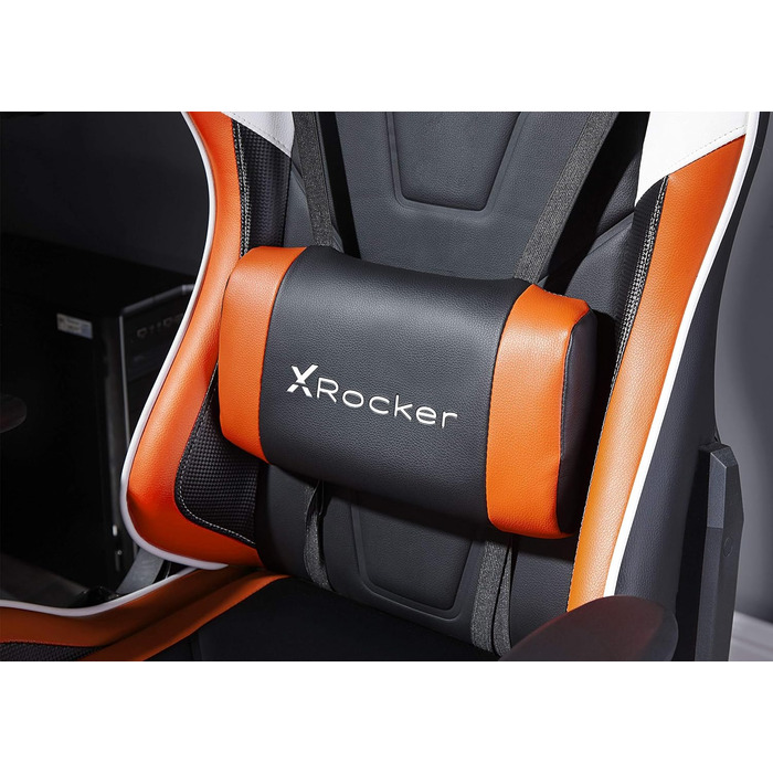 Ігрове крісло X Rocker Agility eSports, ергономічне, офісне, помаранчево-чорне