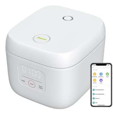 Рисварка електрична Joyami Mini Smart 0.8л з антипригарним покриттям, біла - для 1-3 осіб