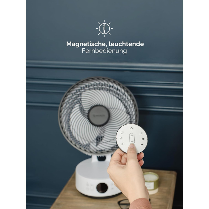 Вентилятор підлоговий MeacoFan Sefte® з пультом, 3D-коливанням та нічним режимом - тихий (25 дБ), висота регулюється, таймер, для спальні та вітальні, 3 роки гарантії