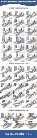 Набір з 4 подушок-кусочків з memory foam для підтримки спини та попереку. Подушки-кусочки для лікування болю в спині, після операцій, для сну.
