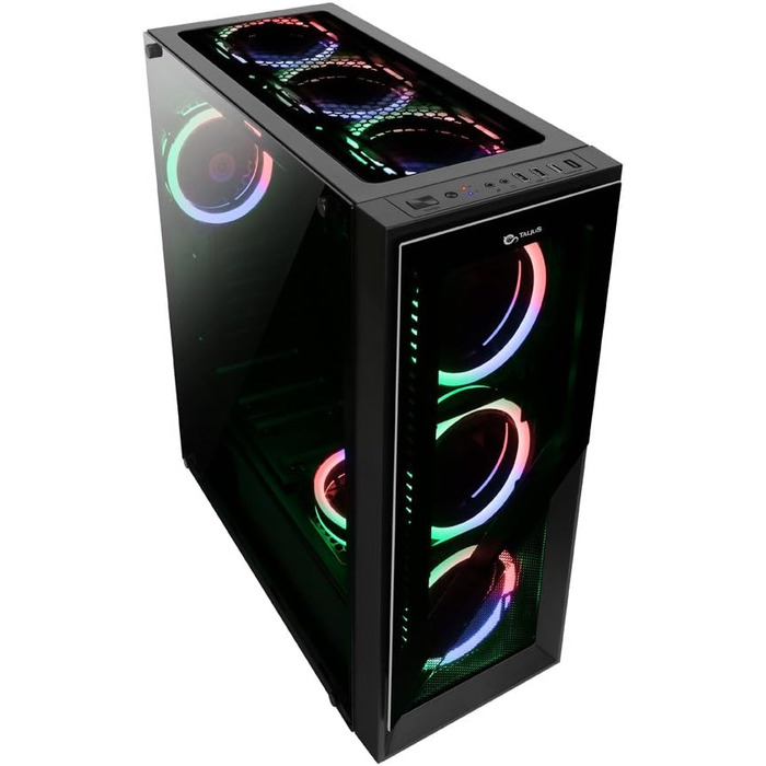 Корпус для ПК TALIUS Valkyria Midi ATX, чорний, ігровий, 0,6 мм