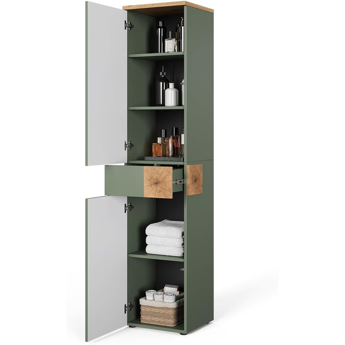 Тумба під умивальник Vicco Eden, 70 x 64.5 см, з 2 шухлядами для ванної кімнати, колір зелений