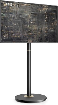 FITUEYES мобільна стійка для телевізора 32-65'' з коліщатками, регульована по висоті, мінімалістичний дизайн, для дому та офісу
